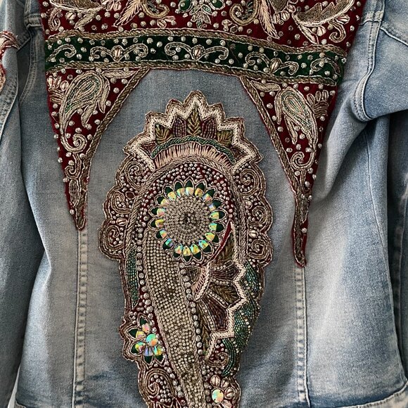 Embroidered & Embellished Denim Jacket - Picture 7 of 8